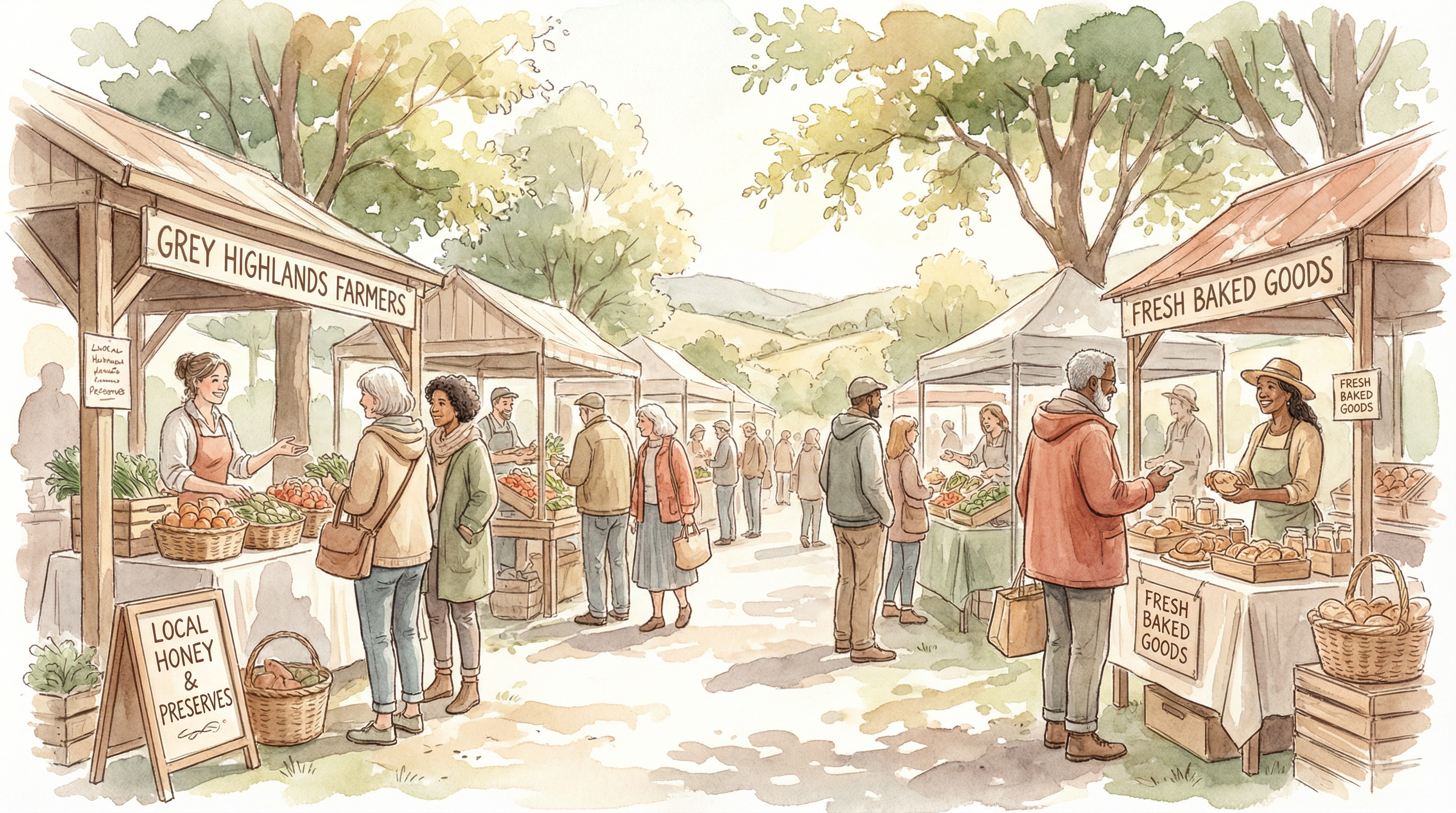 Local farmers market in Grey Highlands