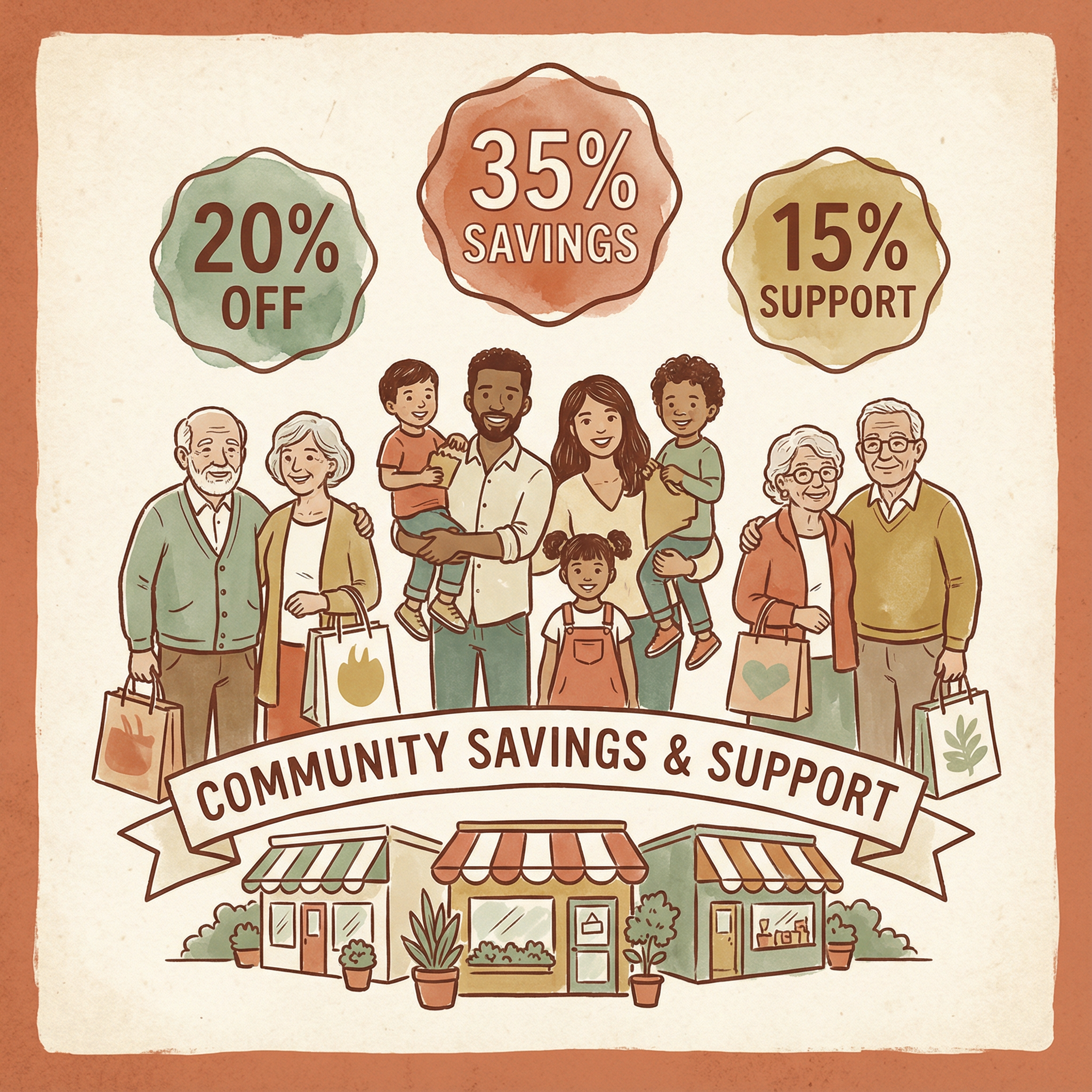 Community celebrating savings and support